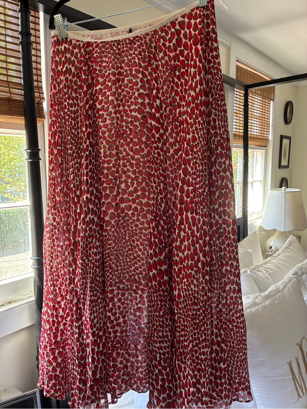 J.Crew Gwyneth Pleated Skirt in "Strawberry Swirl"